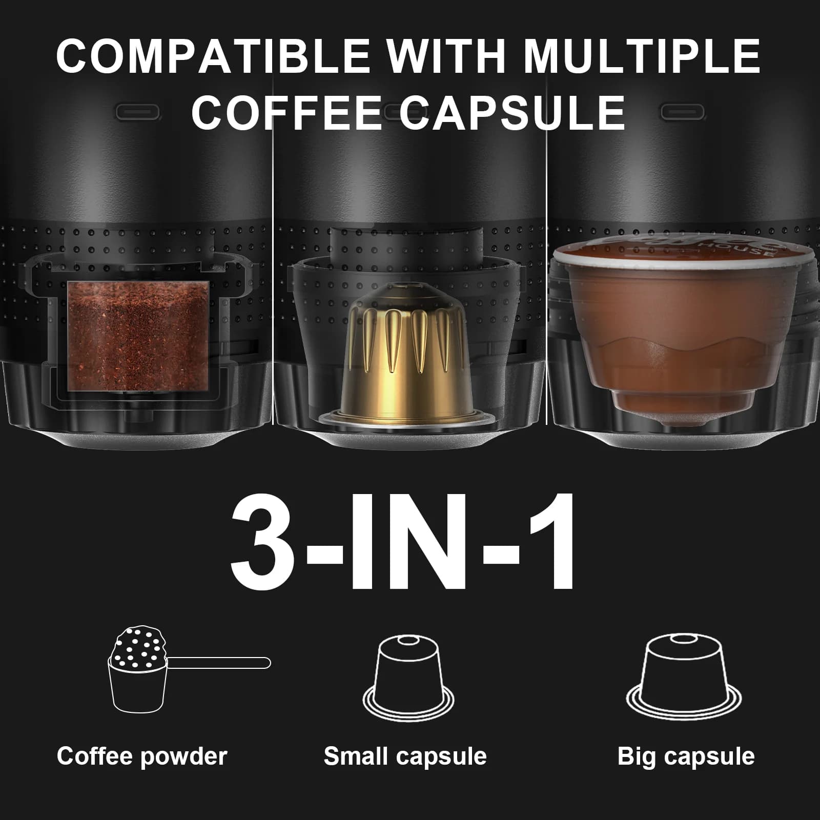 Prijenosni 3-u-1 espresso aparat za kavu
