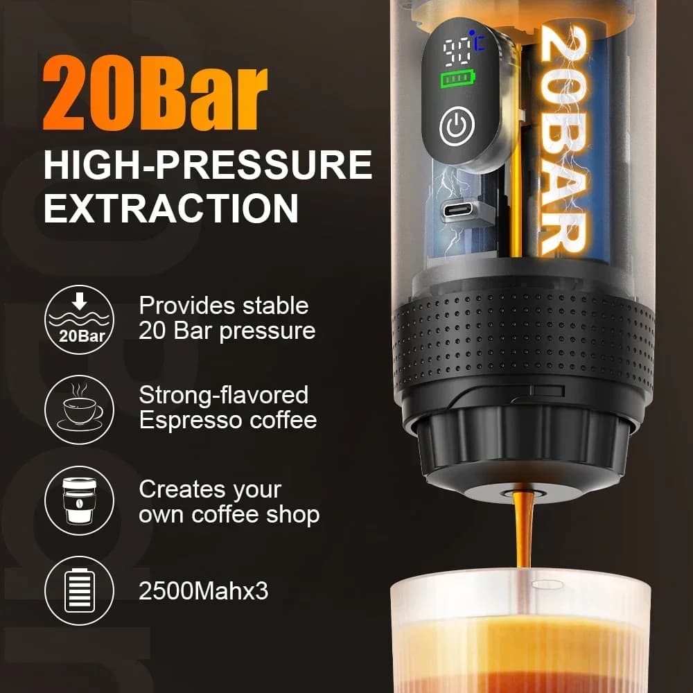 Prijenosni espresso aparat za kavu 3-u-1