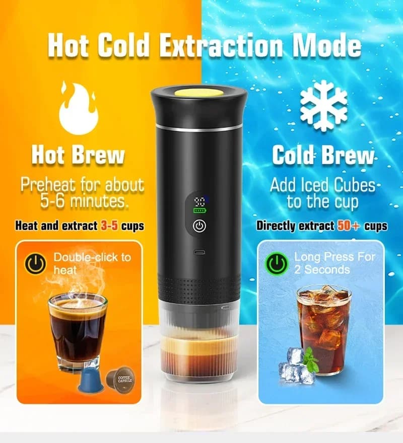 Prijenosni espresso aparat za kavu 3-u-1