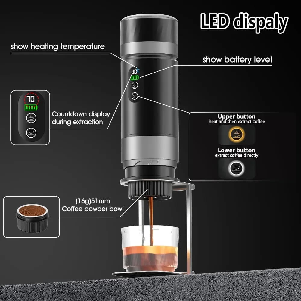 Prijenosni espresso aparat za kavu 3-u-1