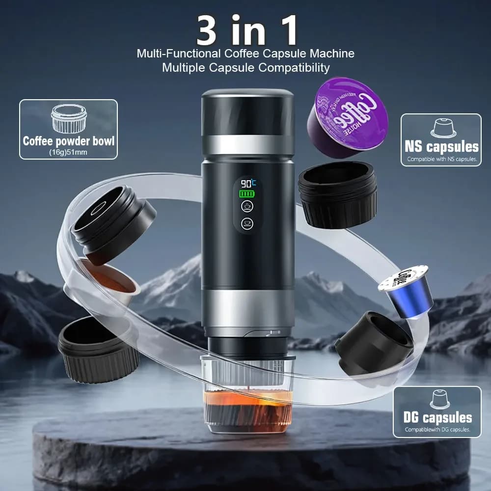 Prijenosni espresso aparat za kavu 3-u-1