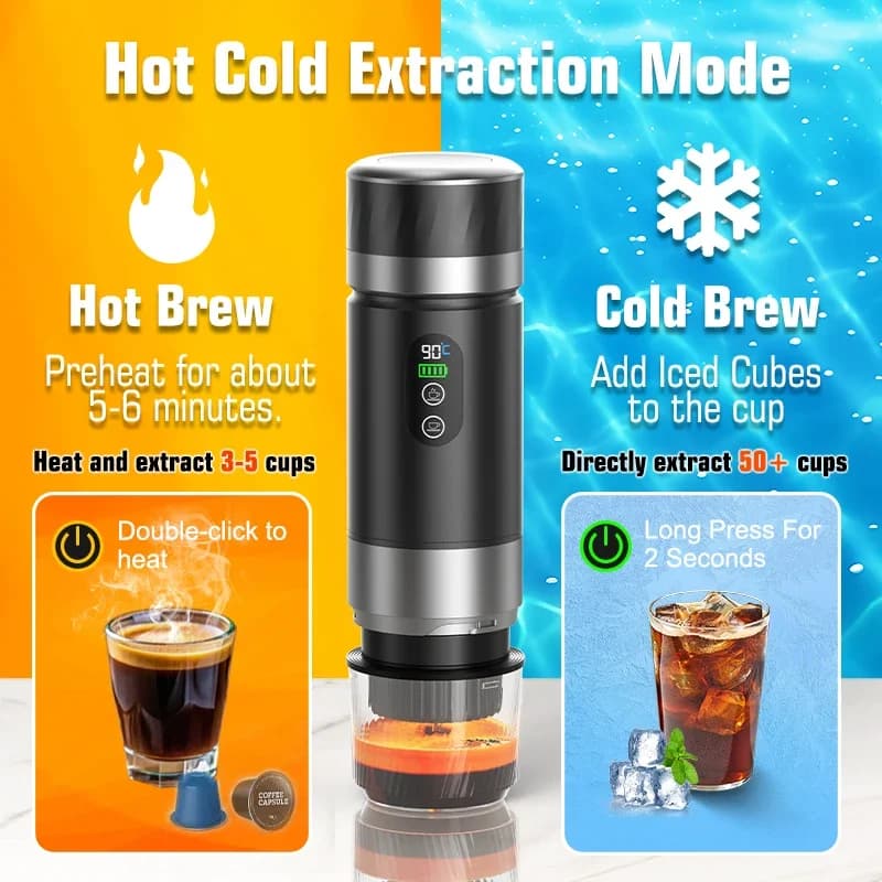 Prijenosni espresso aparat za kavu 3-u-1