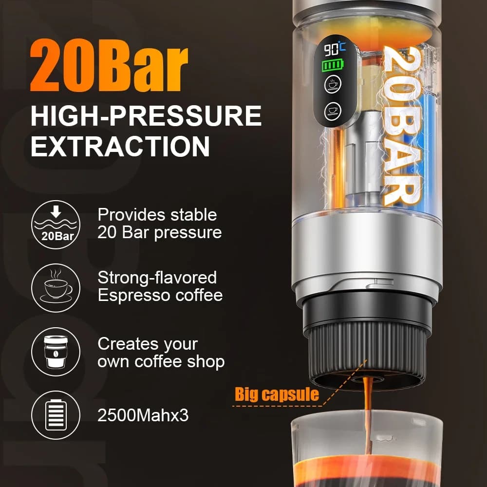 Prijenosni espresso aparat za kavu 3-u-1